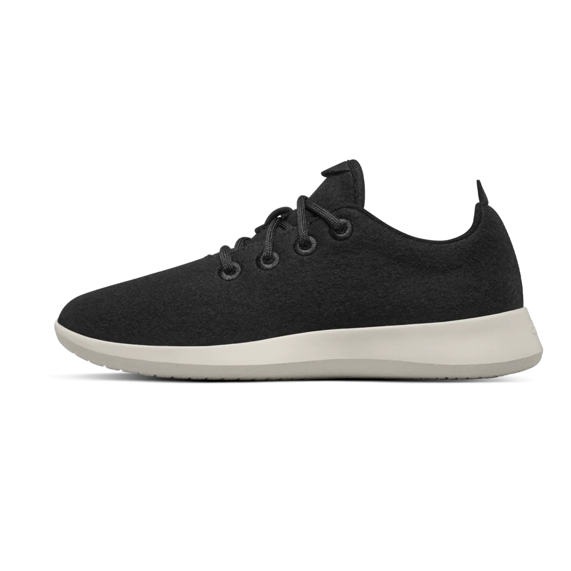 Flat Comfort Women's Wool Runner - True Black (Cream Sole)