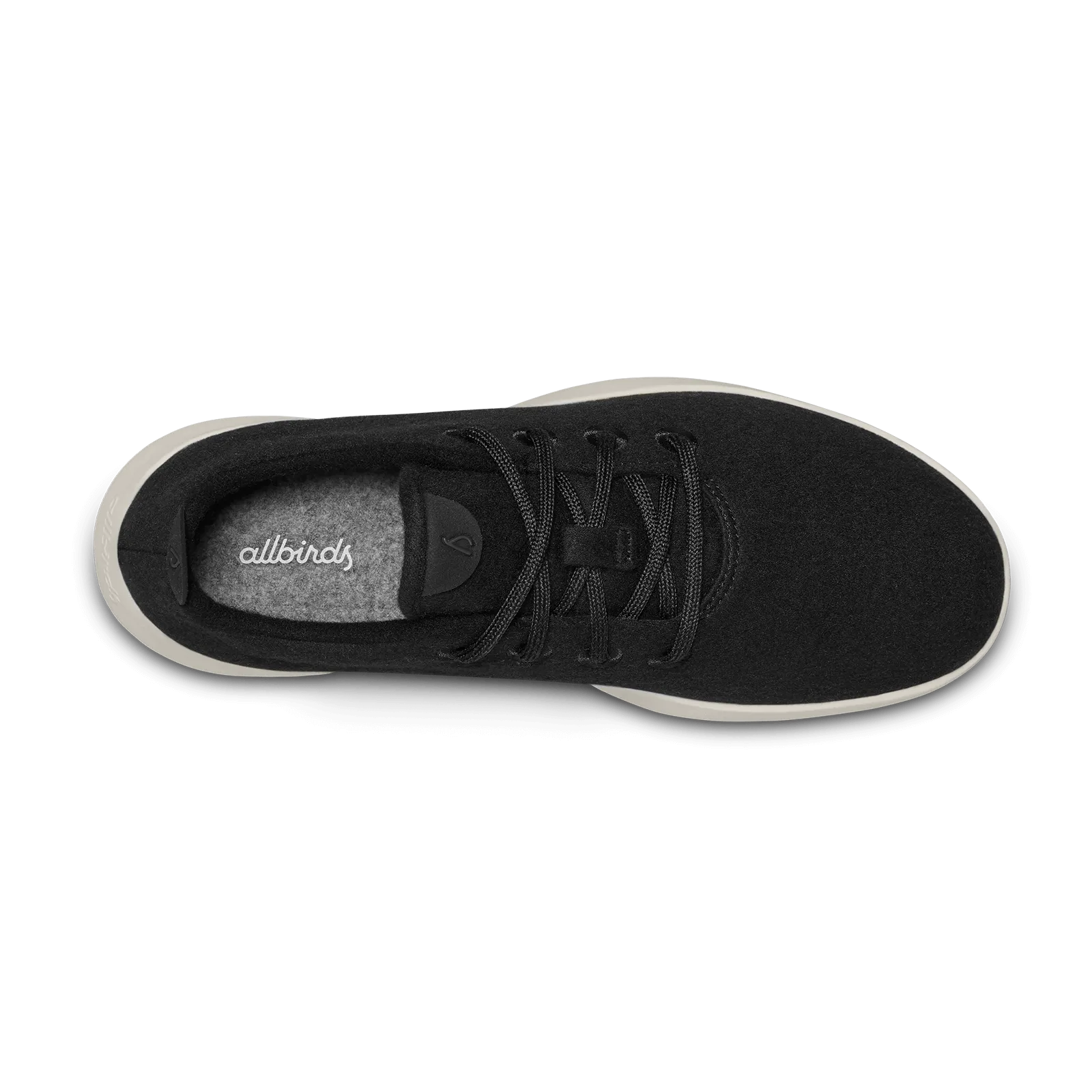 Women's Wool Runner - True Black (Cream Sole) Comfort toe