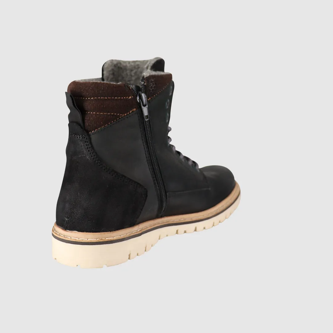Stable Support Cold Weather Commuter Storm Proof Wilder Lace Up Boots Black
