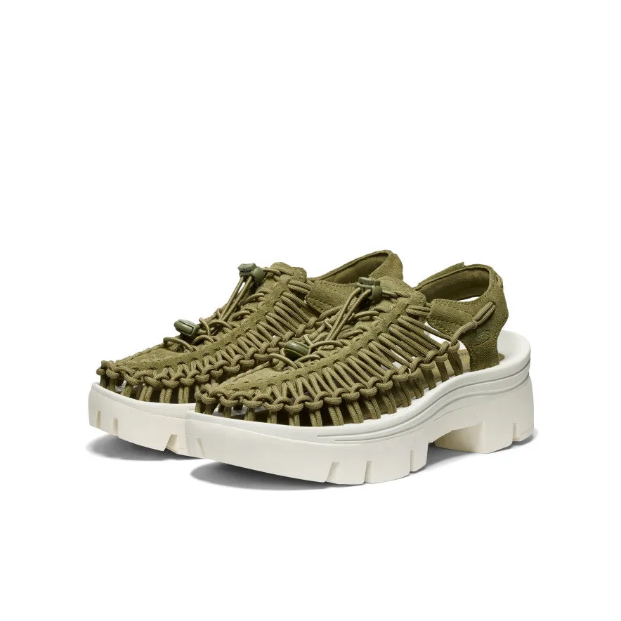 Non Marking Tread Relaxed shock absorption All Gender UNEEK PLT Sneaker  |  Martini Olive/Star White