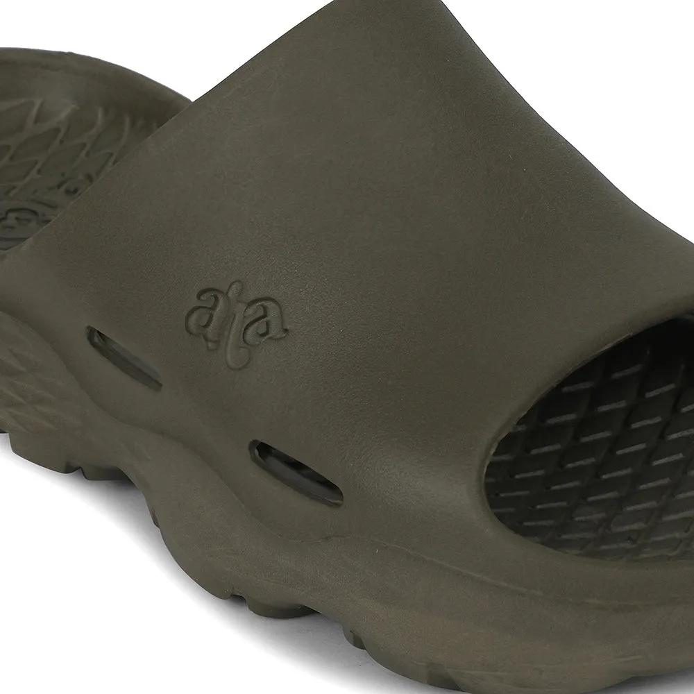 Energy Core construction A-HA Olive Green Casual Slipper For Men SOFTWALK By Liberty