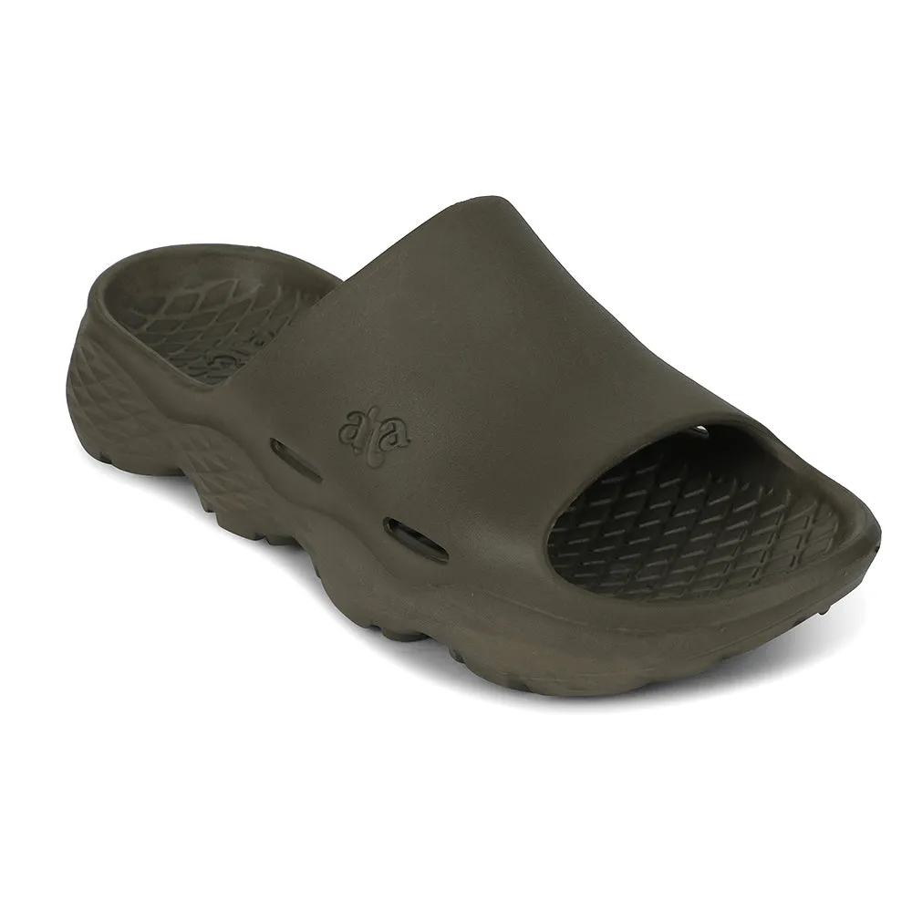 Custom Fit A-HA Olive Green Casual Slipper For Men SOFTWALK By Liberty