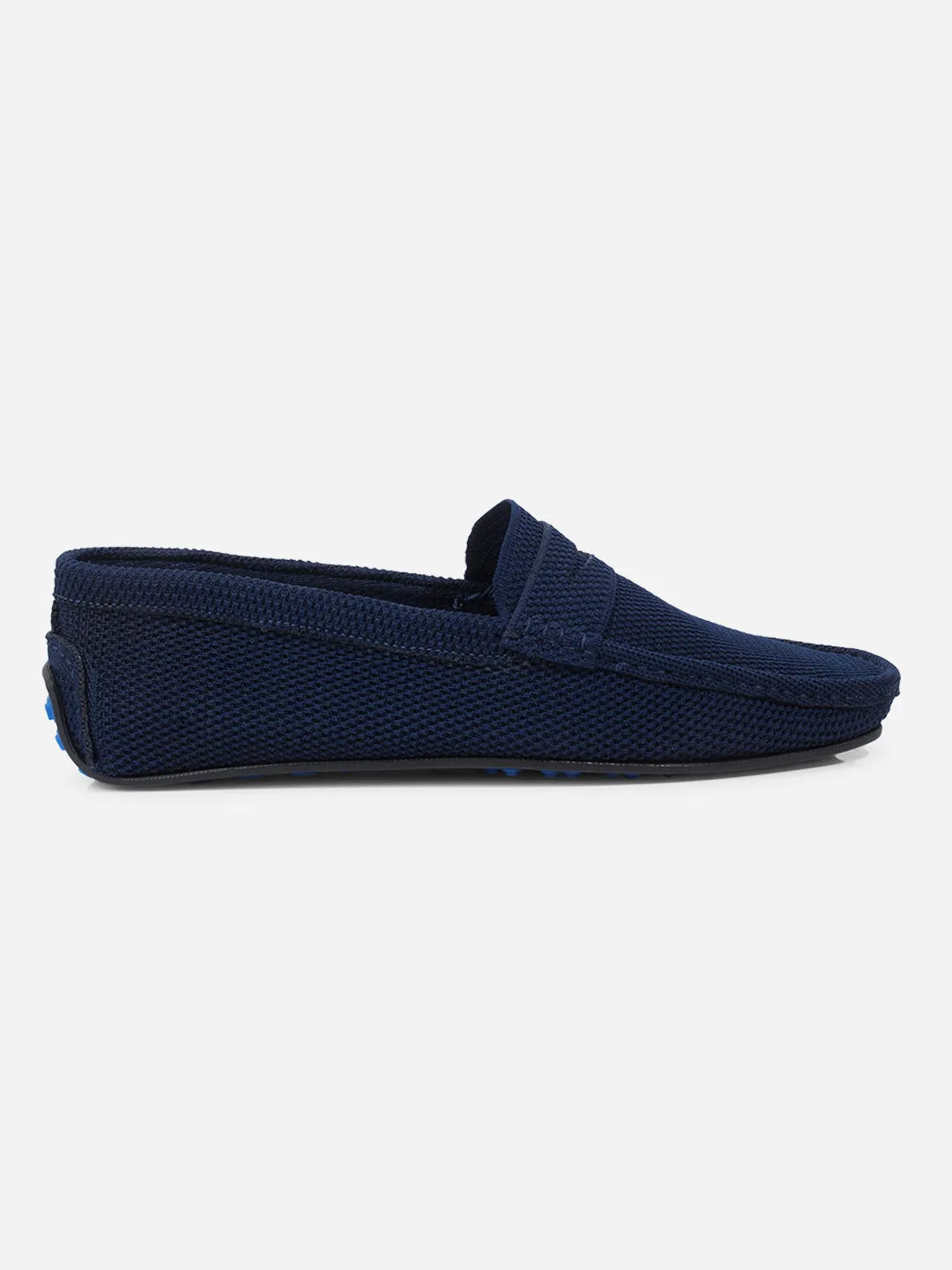 Men's Navy Moc Toe Sued Finish Casual Loafer (IX4109) Rich Glow Arch Support Standing Workers