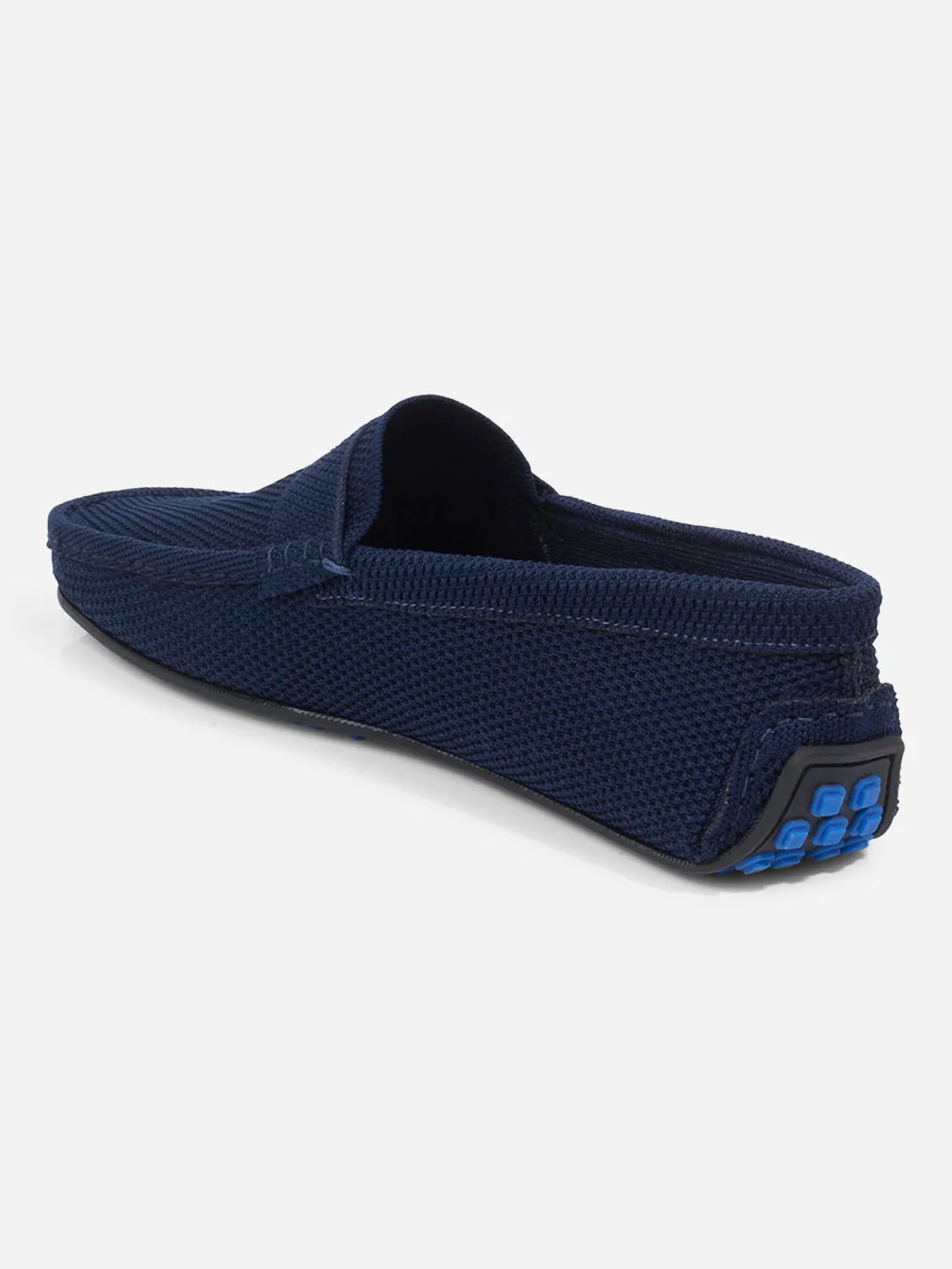 Men's Navy Moc Toe Sued Finish Casual Loafer (IX4109) Eco Friendly Office Workers Feather Light Urban Stroll