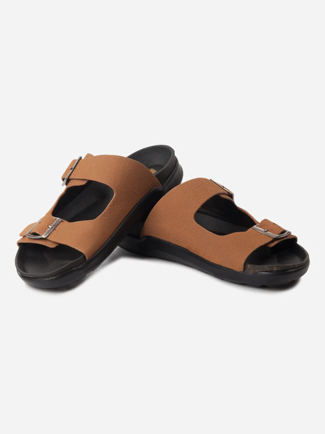 Rapid pace Classic Base Men's Tan Strap Sandals (ID4271)