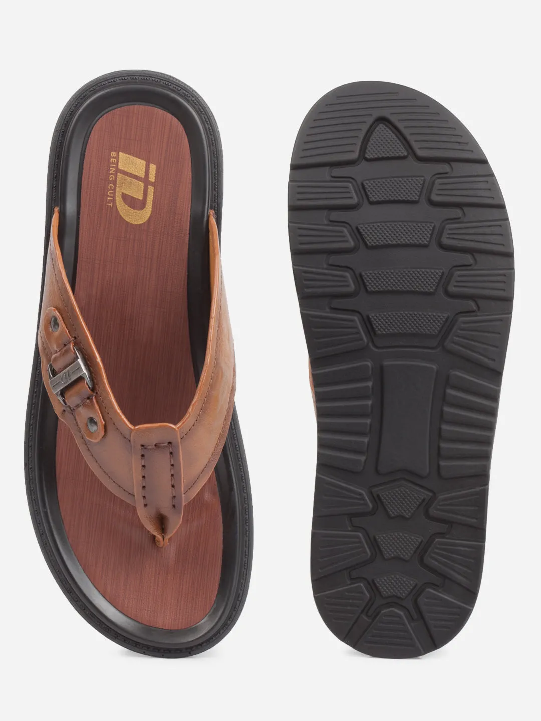 All Weather Everyday Users Stable construction Men's Tan Thong Sandal (ID4241)