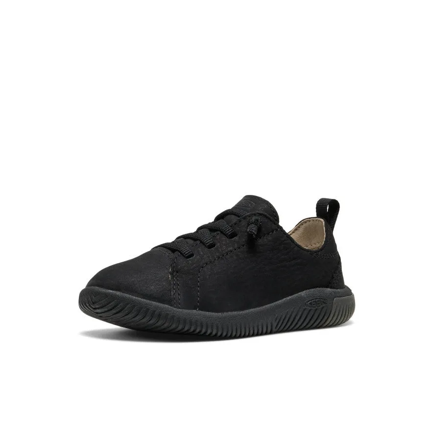 School - appropriate kids' shoes Padded collar Little Kids' KNX Leather Sneaker  |  Triple Black