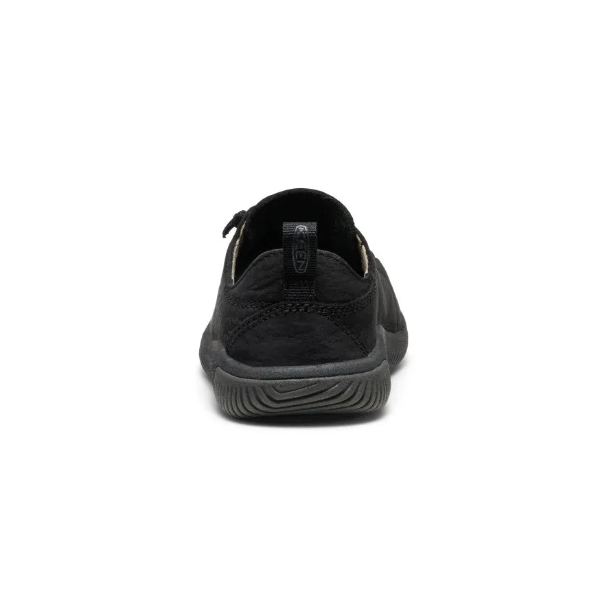 Little Kids' KNX Leather Sneaker  |  Triple Black Low - heeled kids' shoes