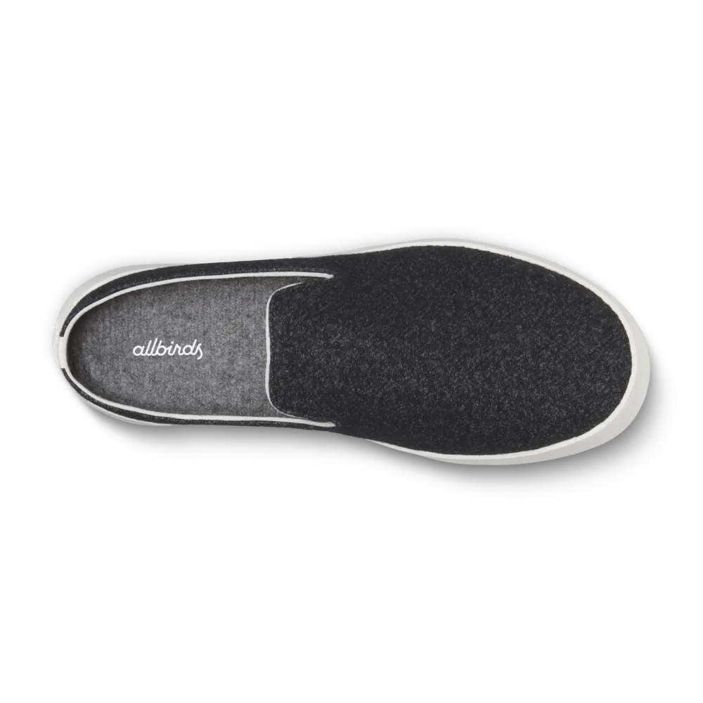 Reinforced Seams Outdoor Slip Women's Wool Lounger Mule - Dark Grey (Natural White Sole)