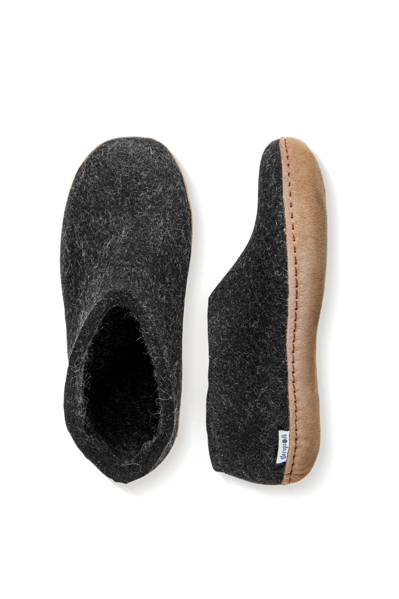 Reinforced Seams Skin Fresh Glerups Slipper: Shoe, Charcoal, Leather A-02-00
