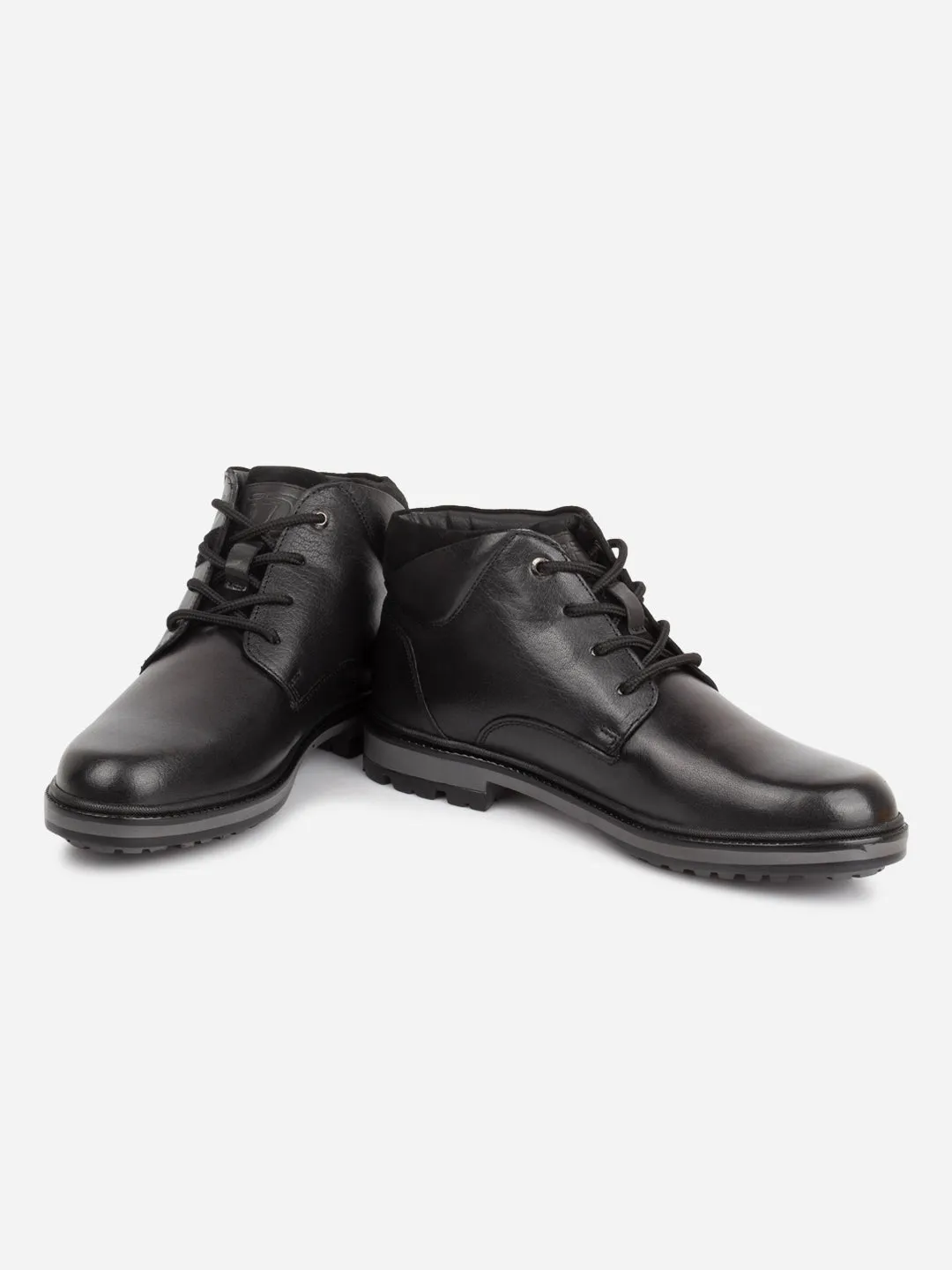 Men's Black Round Toe Casual Boot (ID1182) Peace Mood design