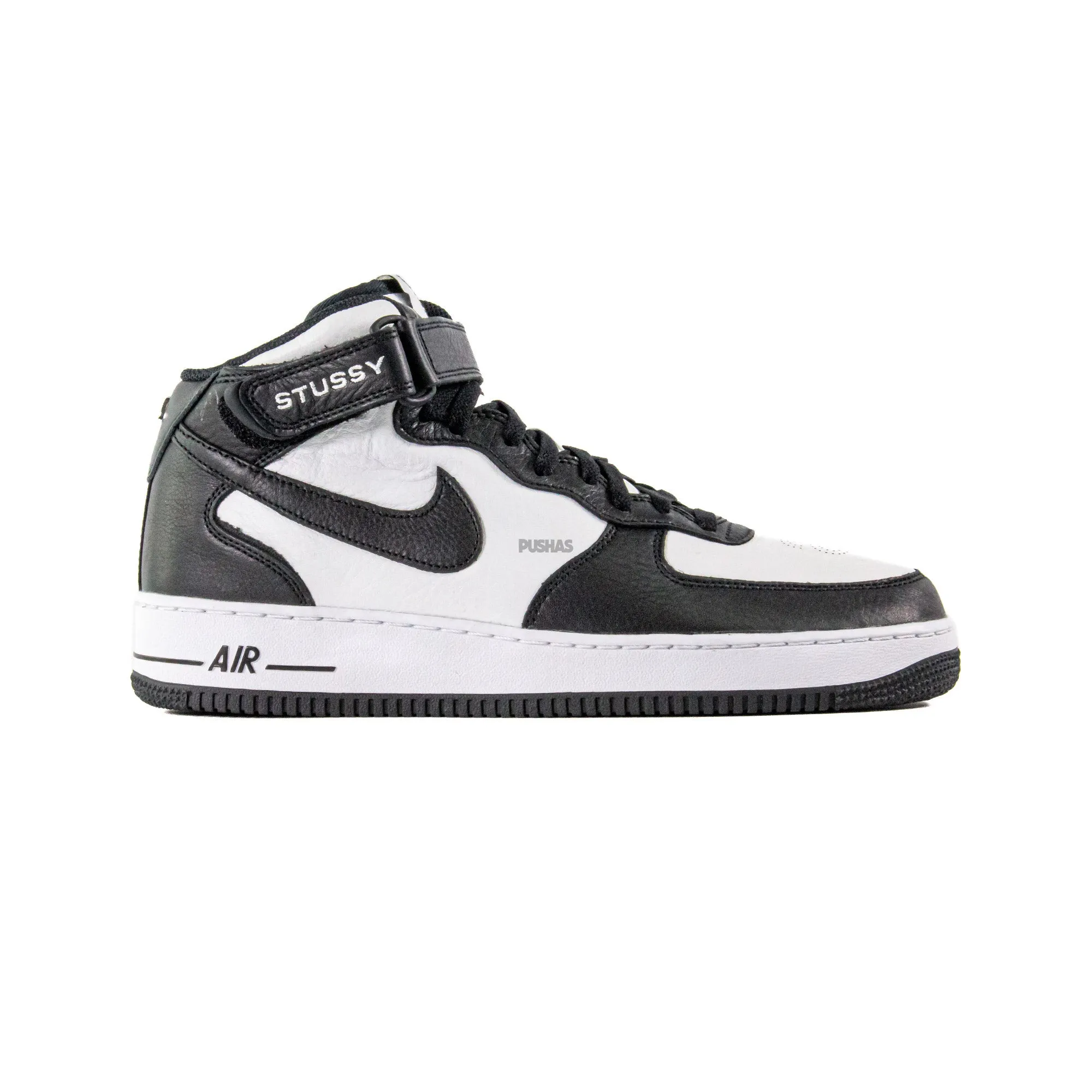 Strap Mode Workout Nike Air Force 1 Mid Stussy 'Light Bone Black' (2022)