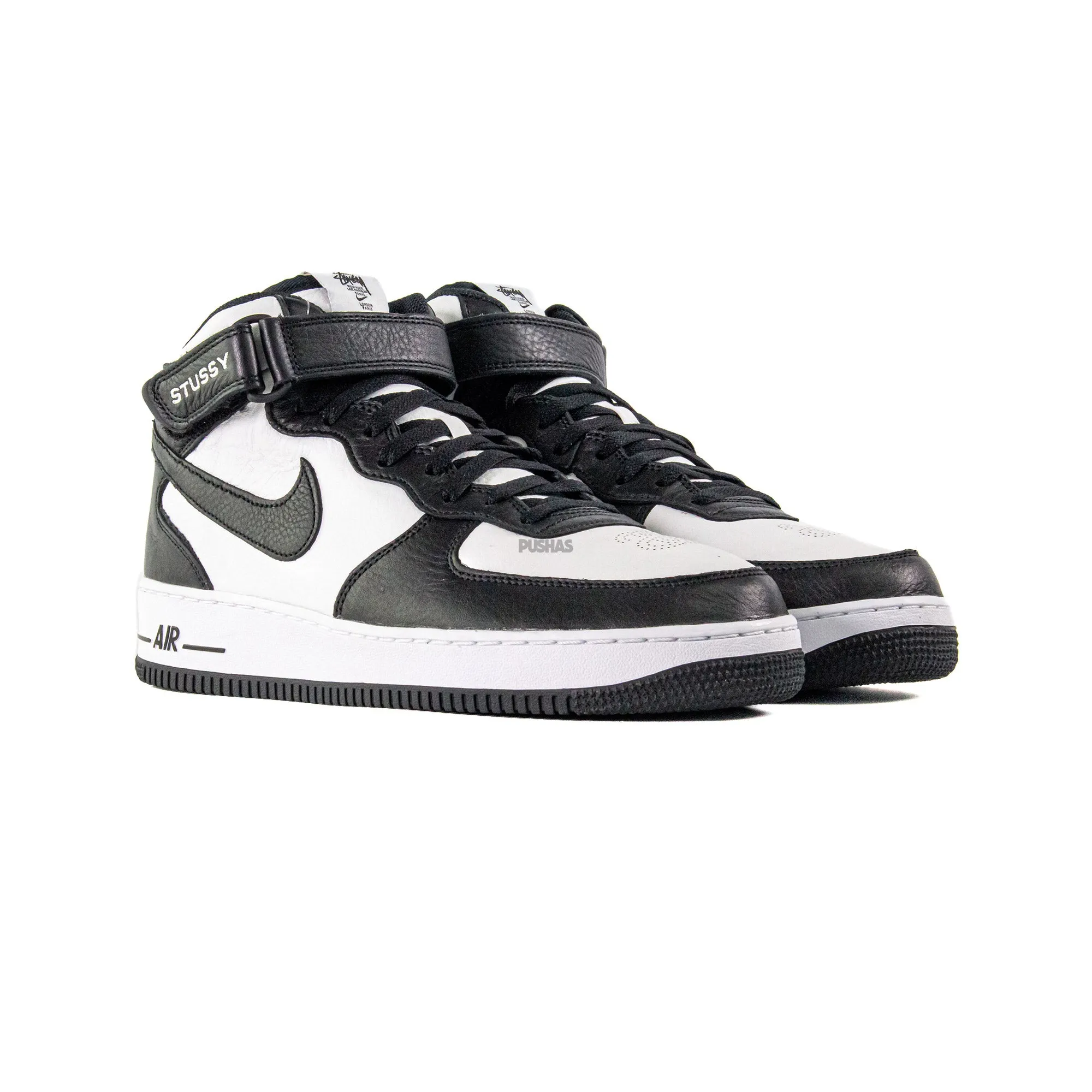 Nike Air Force 1 Mid Stussy 'Light Bone Black' (2022) Kind Step