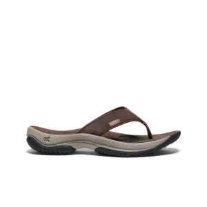 Flat Surface Men's Kona Leather Flip-Flop  |  Java/Dark Earth