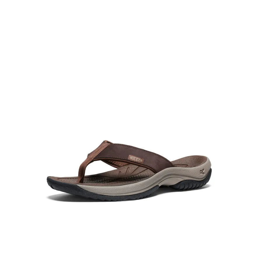 Men's Kona Leather Flip-Flop  |  Java/Dark Earth Classy comfort