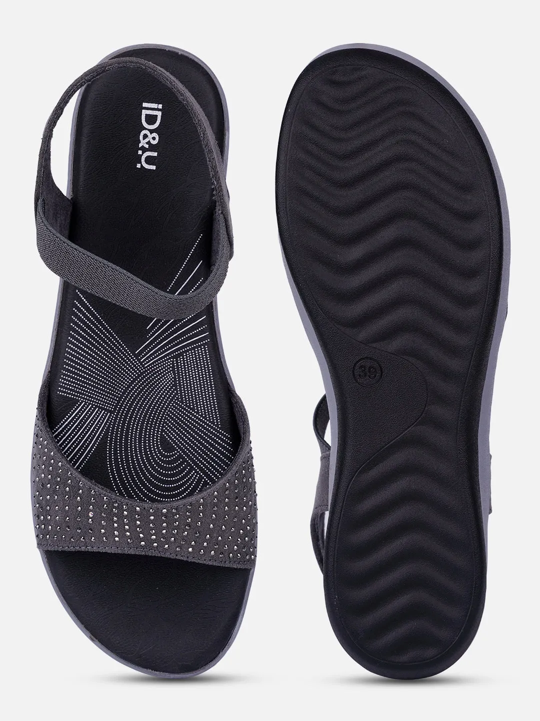Women's Grey Slingback Strap Sandals (IU6001) Sandal Strap Anti slip technology