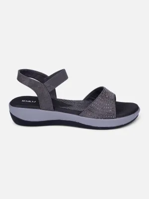 Women's Grey Slingback Strap Sandals (IU6001) Breathable Ventilation Outdoor Footwear