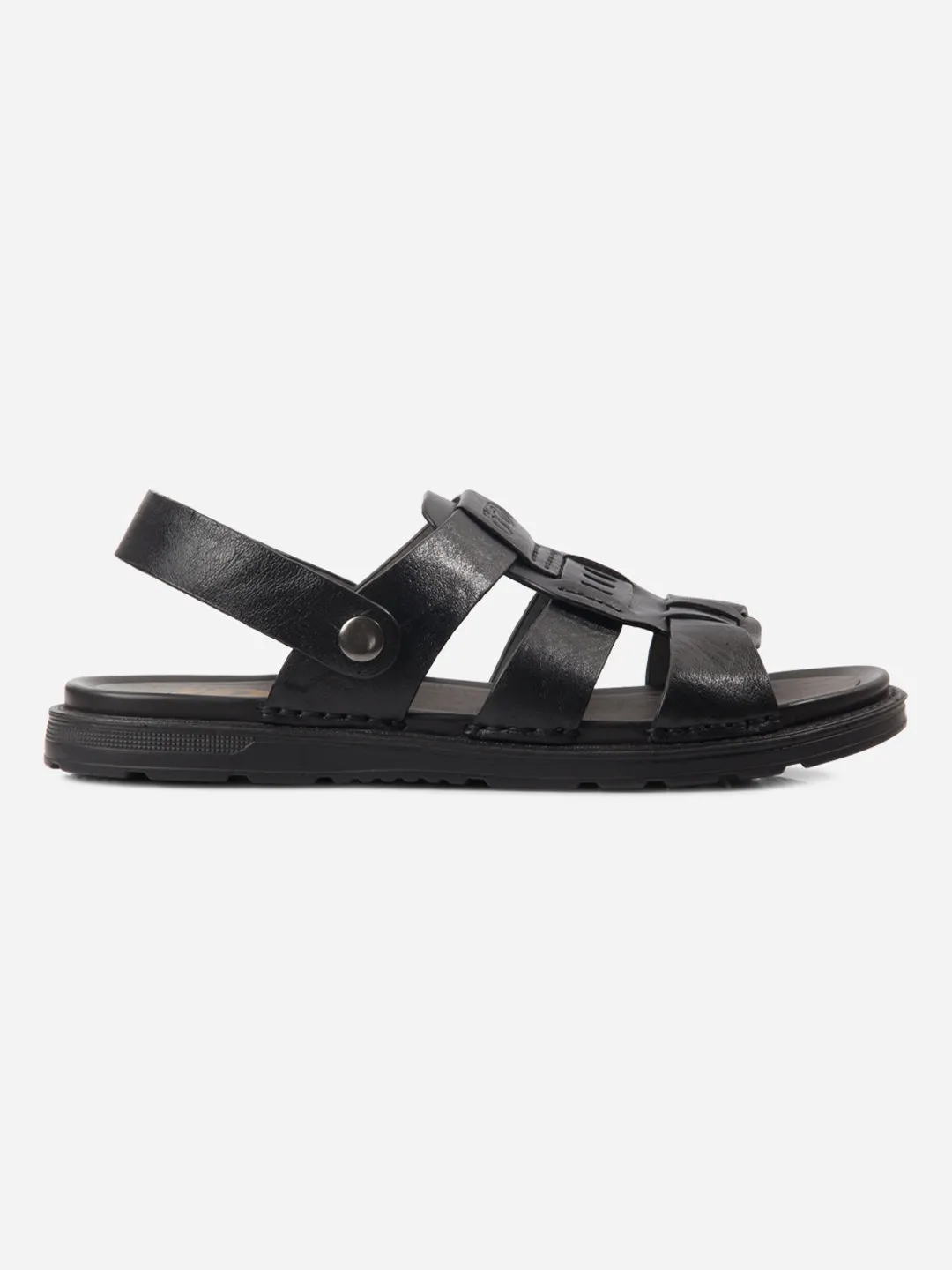 Men's Black Sandal (ID4242) Bone Aid