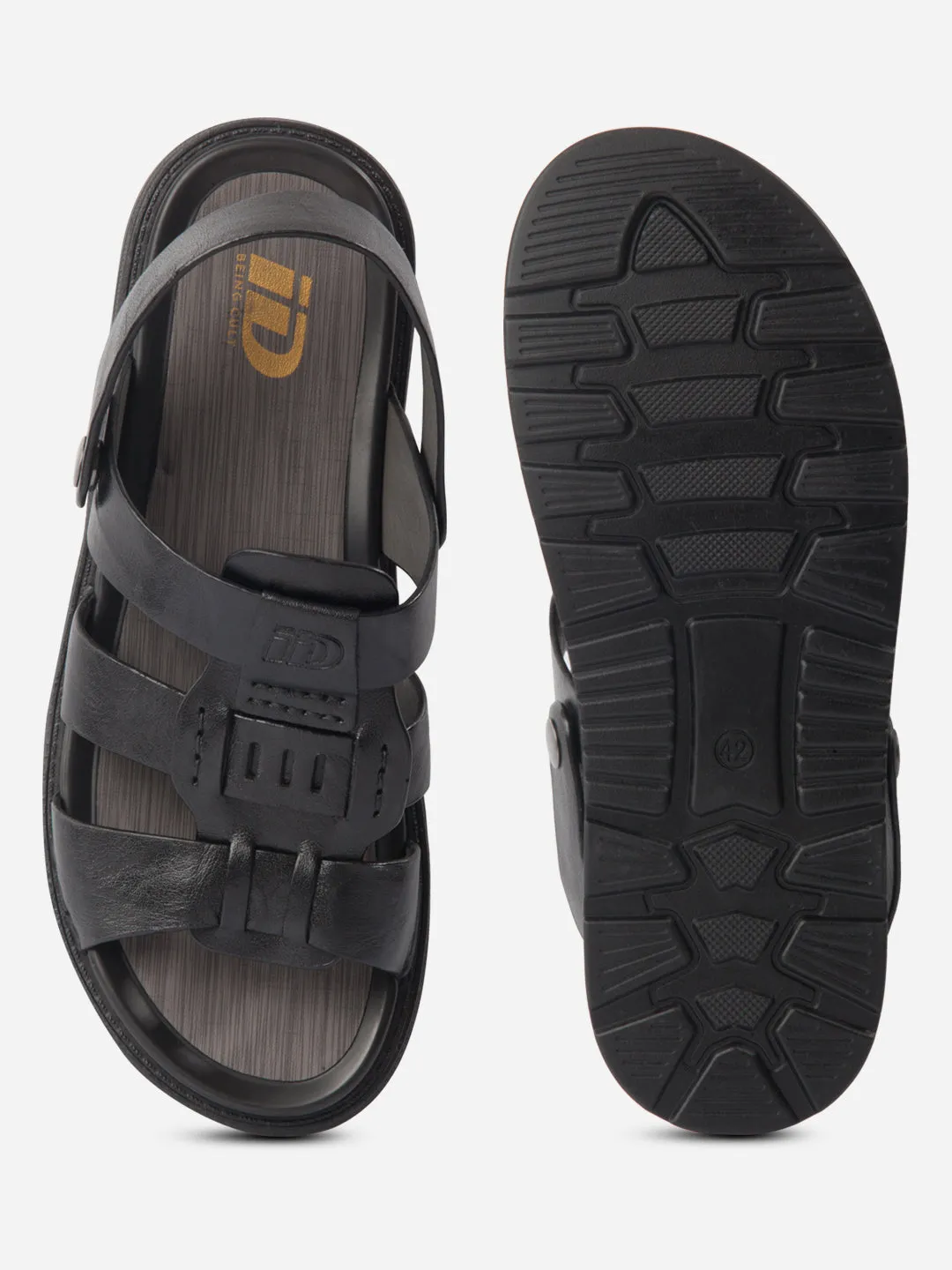 mud proof Comfort support Men's Black Sandal (ID4242)