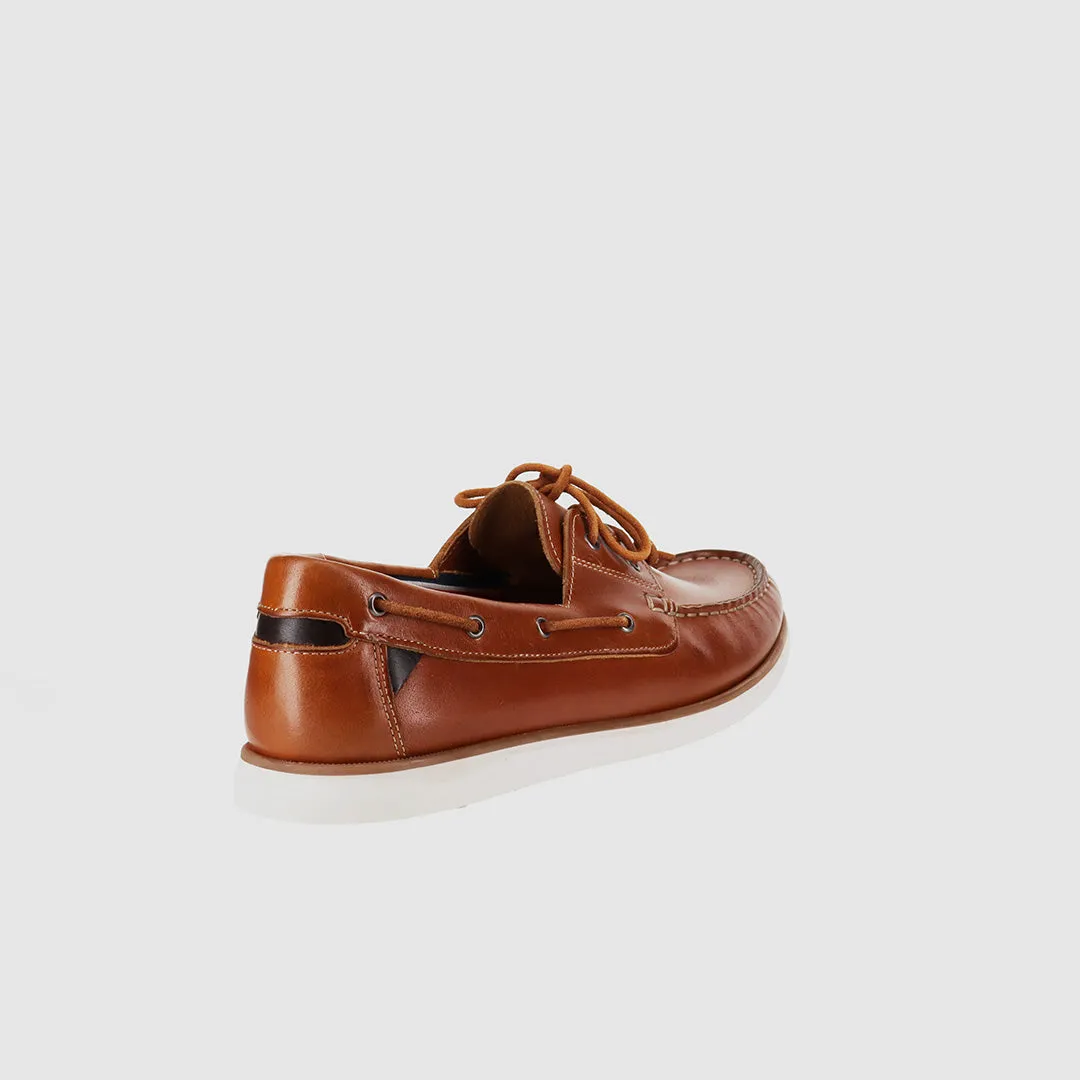 Brighton Boat Shoes Cognac Breathable Linings Mint Cool
