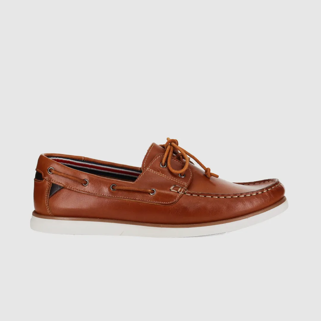 Cushioned heel Brighton Boat Shoes Cognac