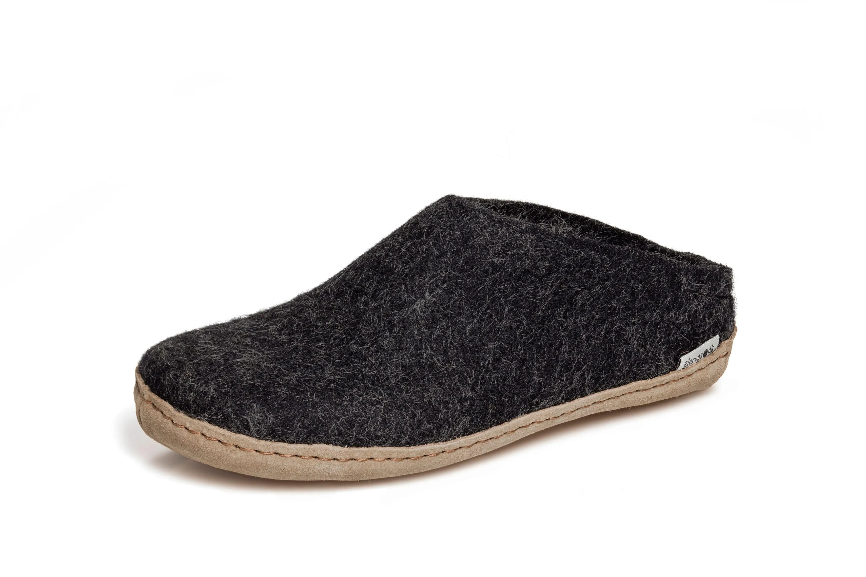 Glerups Slippers: Slip-on, Charcoal, Leather B-02-00 Breathable Material Quick Drying Weekend Errands