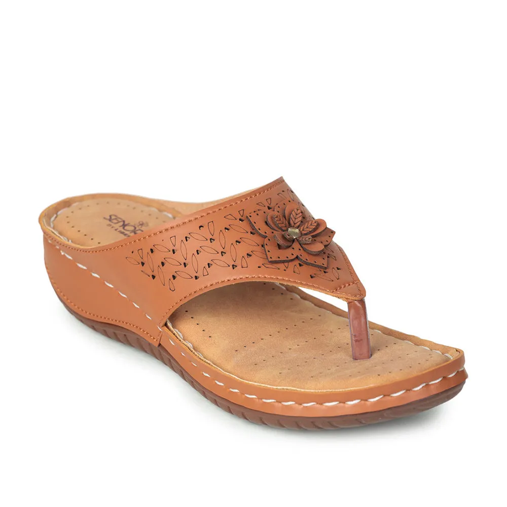 Cliff Edge Senorita Casual Tan Slippers For Women LAF-756 By Liberty