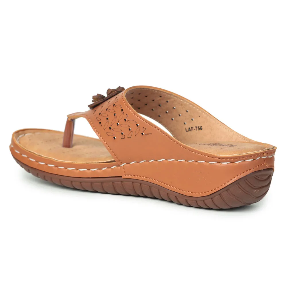 Senorita Casual Tan Slippers For Women LAF-756 By Liberty Quick Dash