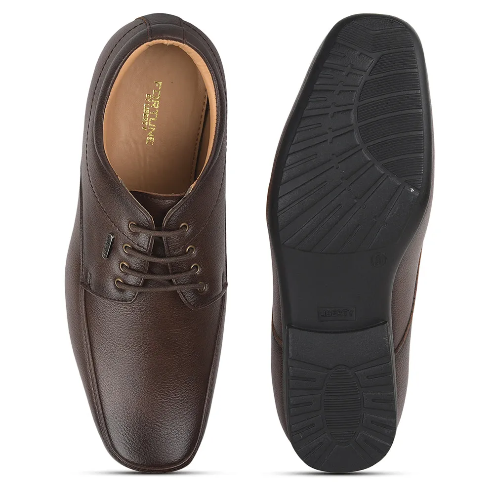 Fortune Brown Formal Lace Up Shoes For Men UVL-33 By Liberty Quiet Luxe Sun Safe