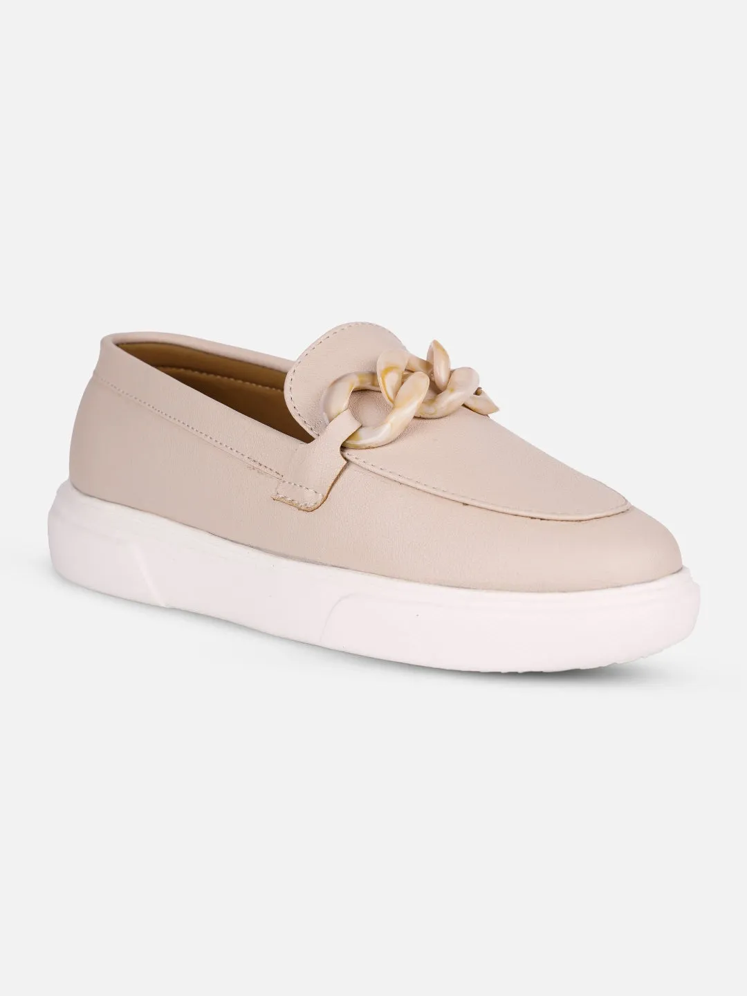 walking shoes Women's Beige Casual Slip On (IU1018)