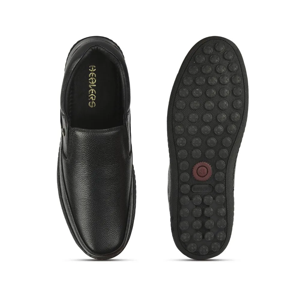 Healers Formal (Black) Non lacing Shoes For Men ER-38 By Liberty Comfortable Sole Light Pace