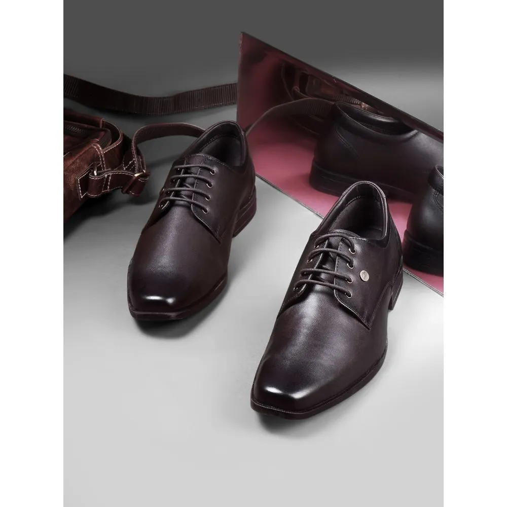 Shine Finish Formal Footwear Fortune By Liberty Men LB31-01E Brown Formal Lacing Shoes