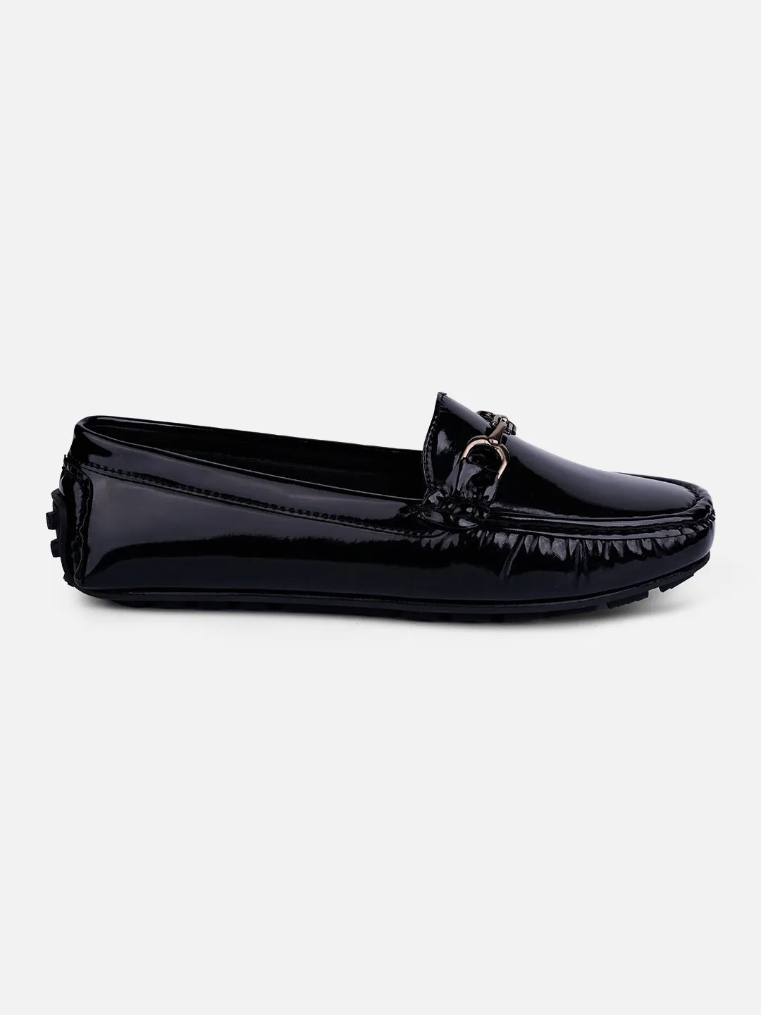 Comfort Fit Women's Black Soft & Flexy Loafers (IU2006)