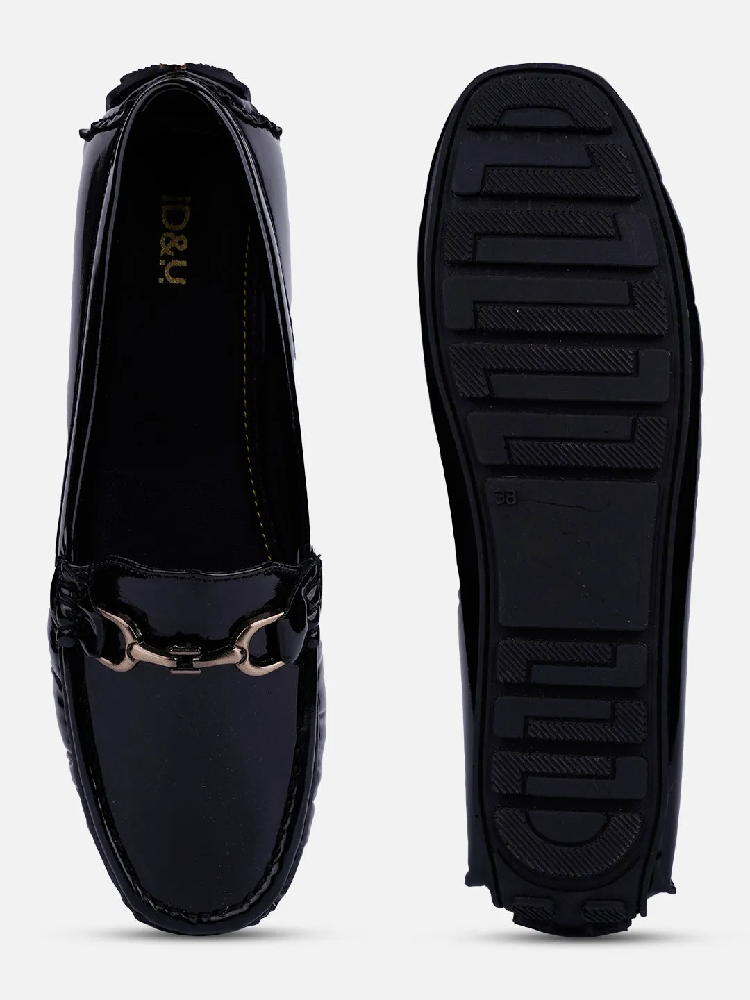 Soft Pace Breathable Canvas Women's Black Soft & Flexy Loafers (IU2006)