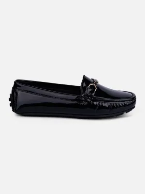 Comfort Fit Women's Black Soft & Flexy Loafers (IU2006)