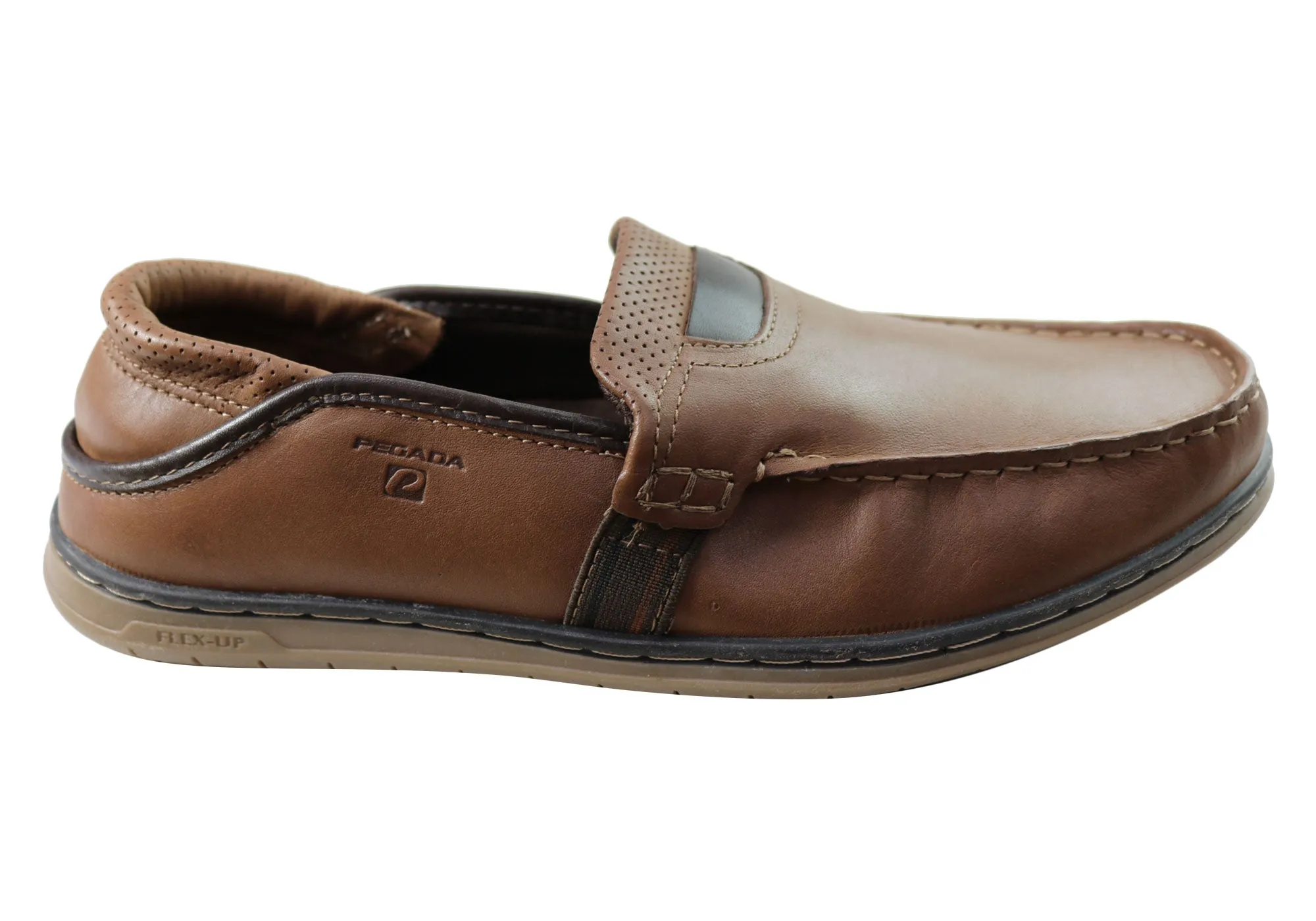 comfort features Beach Trek Pegada Bevan Mens Comfortable Leather Loafers Shoes Made In Brazil