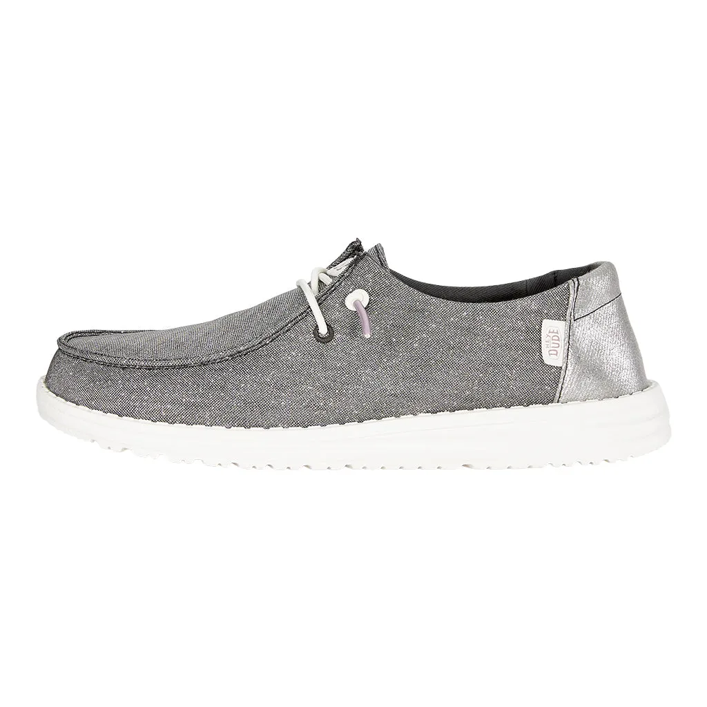 Sweat Resistant Indoor Fitness Color Pop Wendy Metallic Sparkle Wide - Charcoal