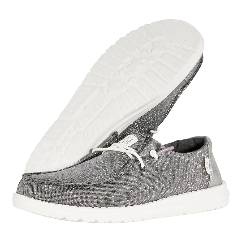 Wendy Metallic Sparkle Wide - Charcoal Love Path