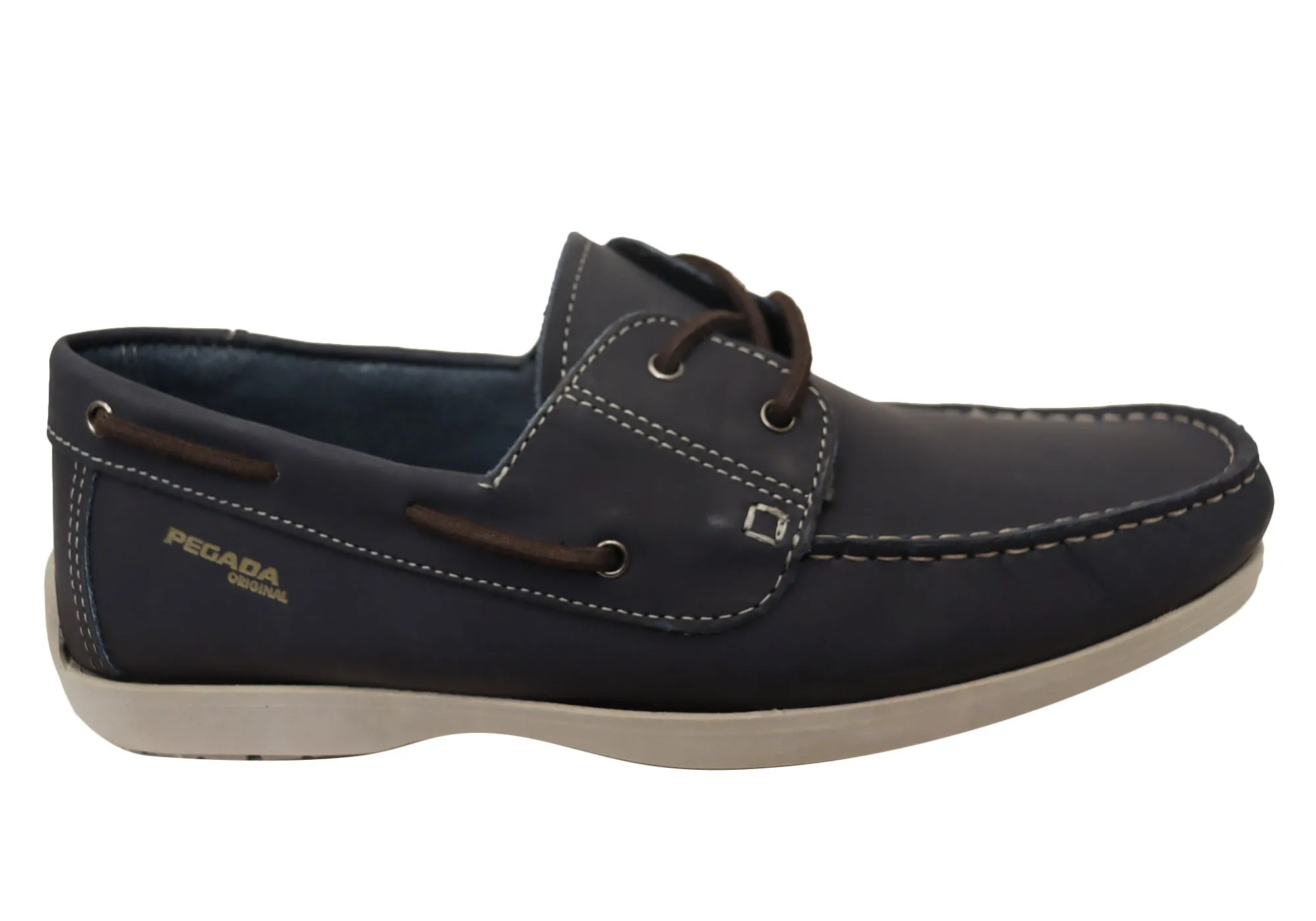 Pegada Lapel Mens Leather Comfortable Casual Boat Shoes Made In Brazil Farm Hike Train Hike