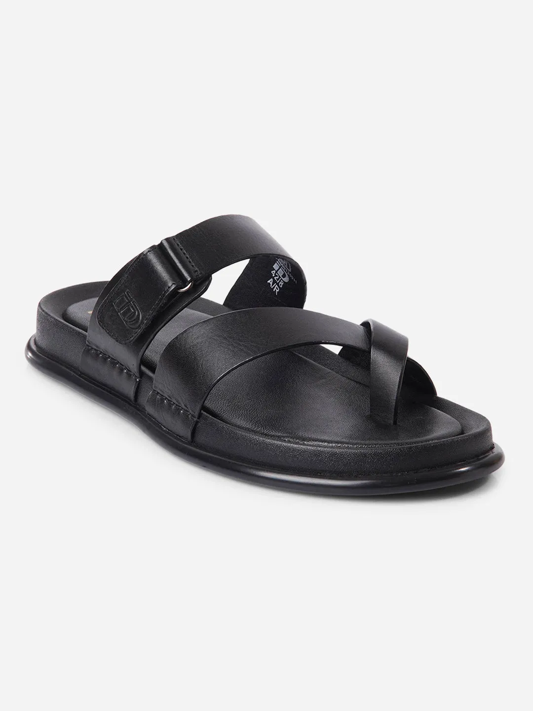 Supportive Core Fitness Training Men's Black Cross Strap Sandals (ID4269)