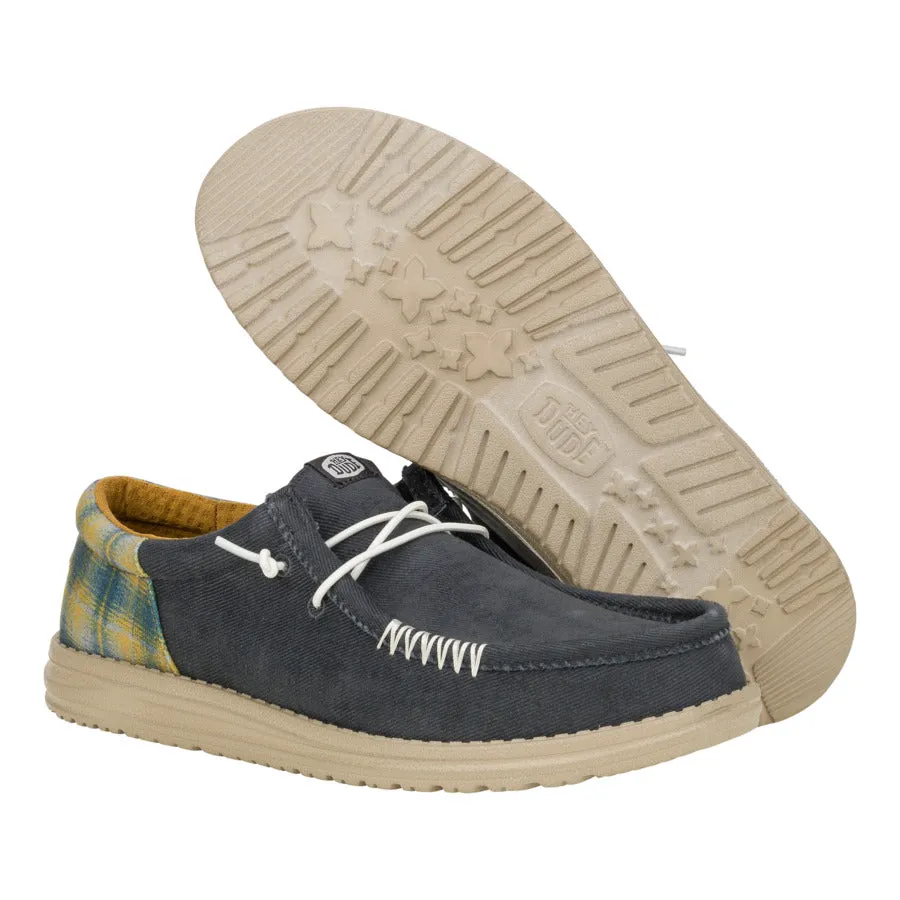 Wally Funk Waffle - Navy Plaid Dual Tone