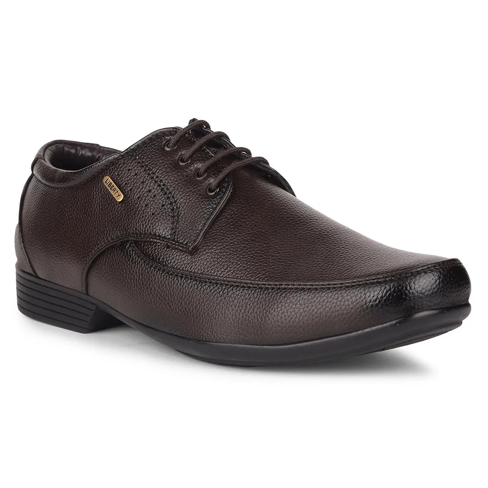 Fortune By Liberty HIL-10 Formal Derby Shoes For Men - Brown Travel Shade