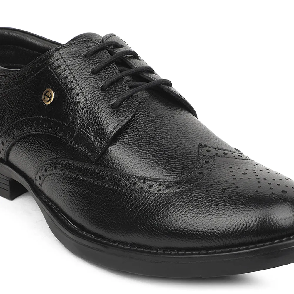Euro Cut Healers Black Formal Lacing Oxford Shoes For Men UDL-12 By Liberty