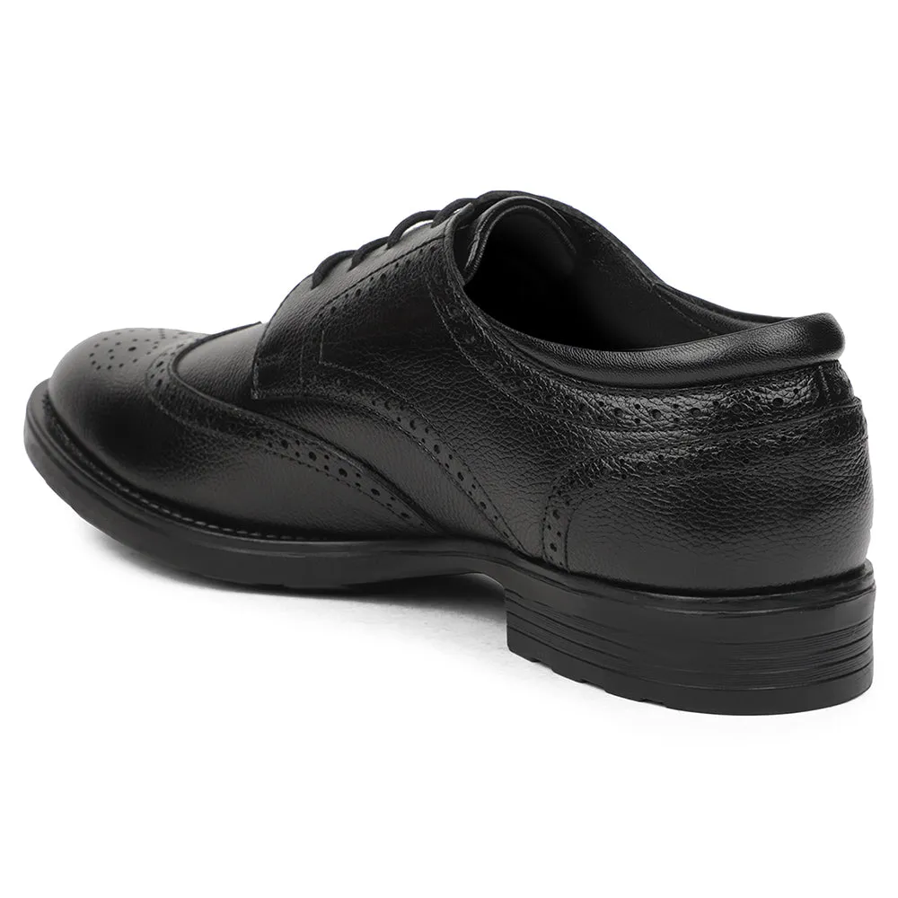 Healers Black Formal Lacing Oxford Shoes For Men UDL-12 By Liberty Soft Interior Fashionable Fit