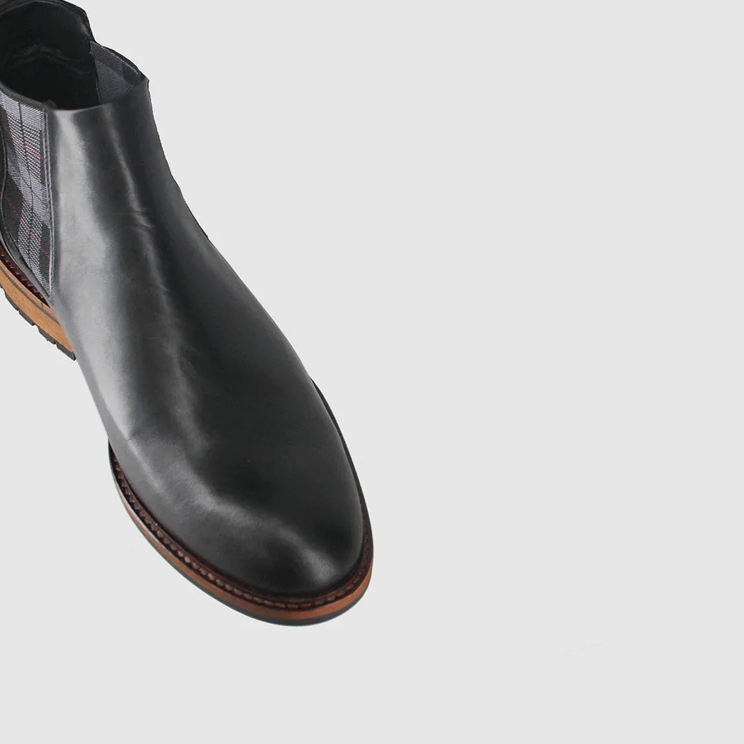 Premium Material All Weather Rural Traveler Bold Texture Faraday Chelsea Boots Black