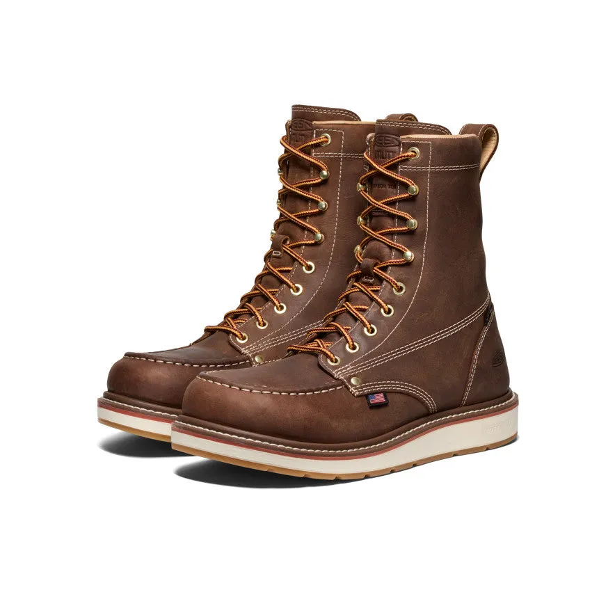 Men's Liberty 8" Waterproof Boot (Carbon Toe)  |  Chestnut/Gum Practical Comfort Fast Slip