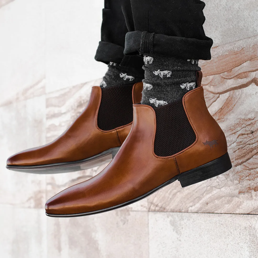 Ajax Chelsea Boots Tan Lightweight Pointed Toe