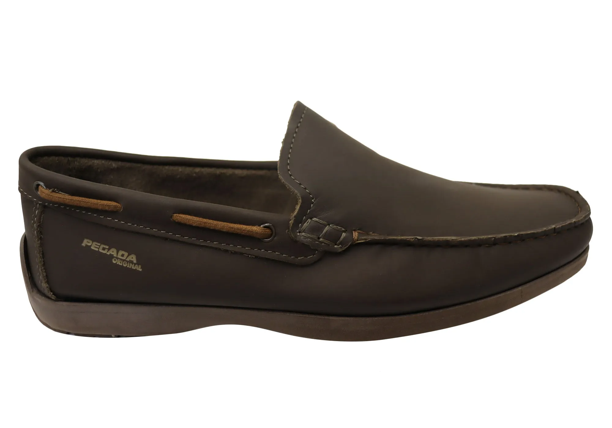 Pegada Harbour Mens Comfortable Leather Loafers Shoes Made In Brazil City Proof