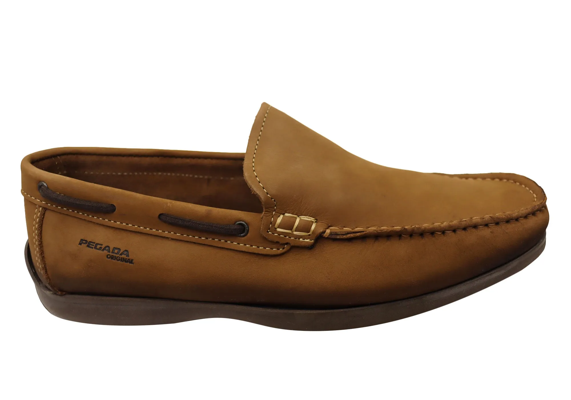 Pegada Harbour Mens Comfortable Leather Loafers Shoes Made In Brazil Work Routine