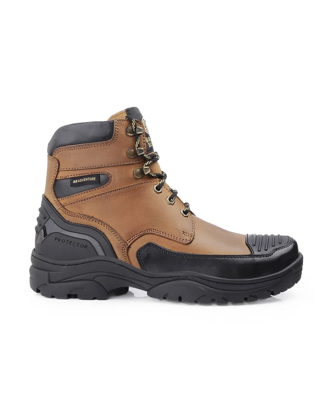 Short Trip Impact Resistance Bacca Bucci PROTECTOR Leather Motorcycle Boots for Men